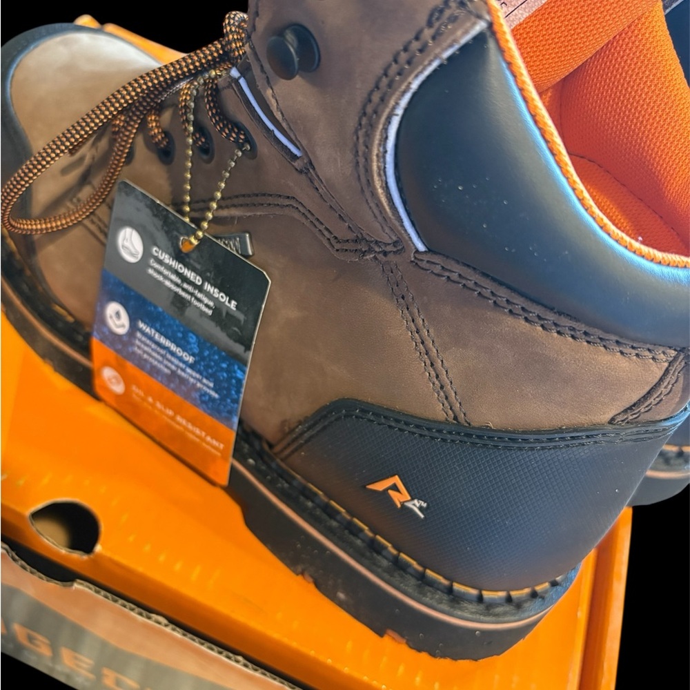 Brown and Black Rugged Outdoor Boots Steel Toe New - Picture 2 of 5